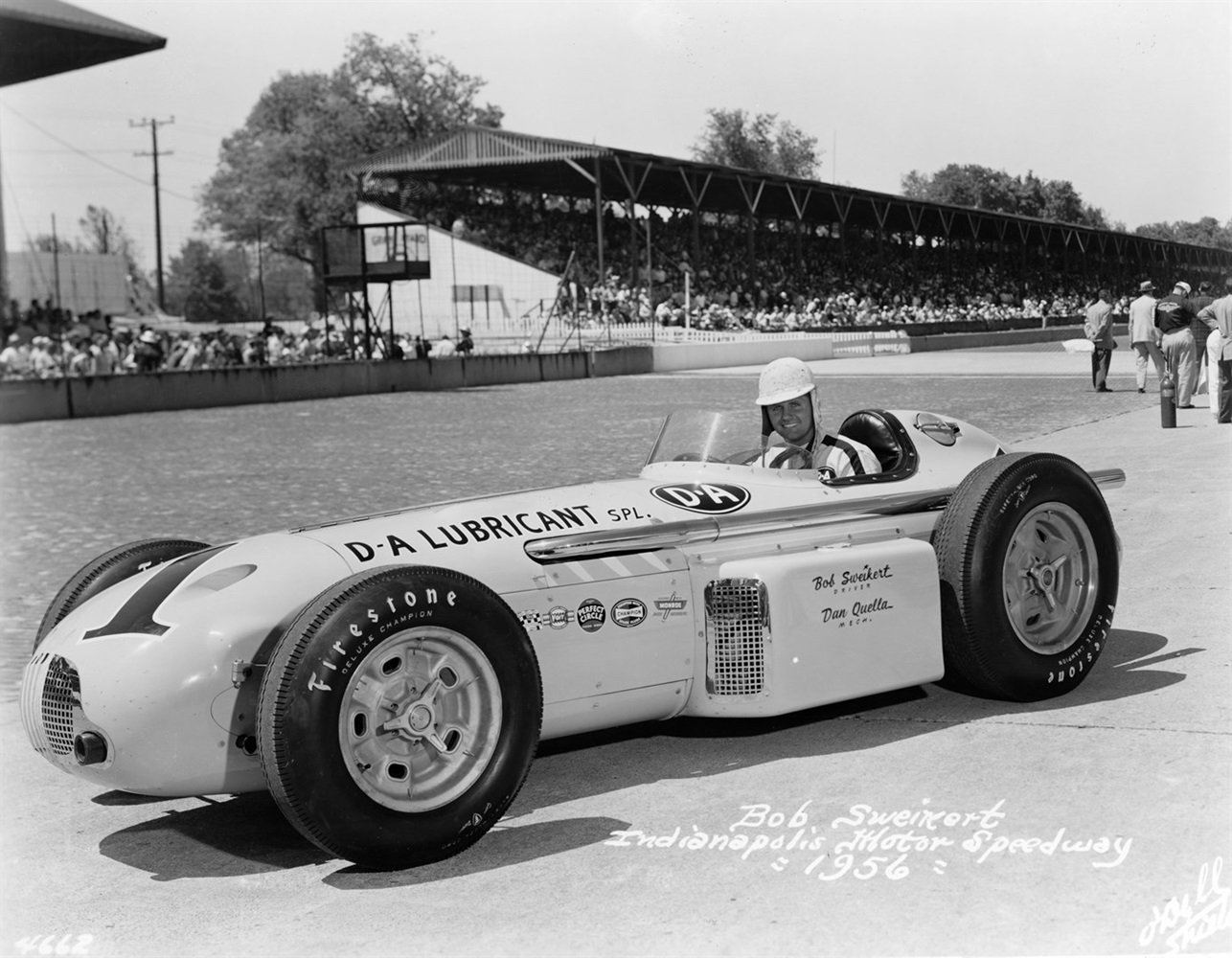 Bob Sweikert sits in his D-A Lubricants Special